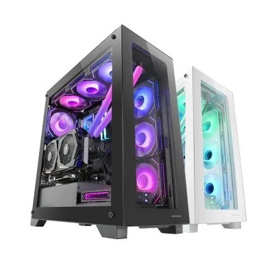 Caja E-atx Torre Gaming Mars Gaming Mcxp Negra Doble Cristal