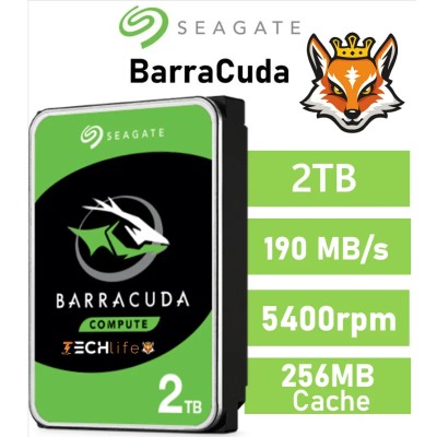 Seagate 2TB BarraCuda HDD 3.5" 5400rpm 256MB SATA 6GB/s