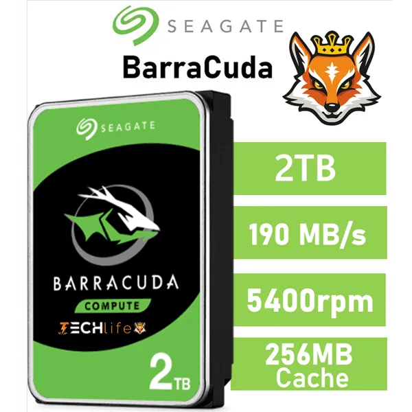 Seagate 2TB BarraCuda HDD 3.5" 5400rpm 256MB SATA 6GB/s