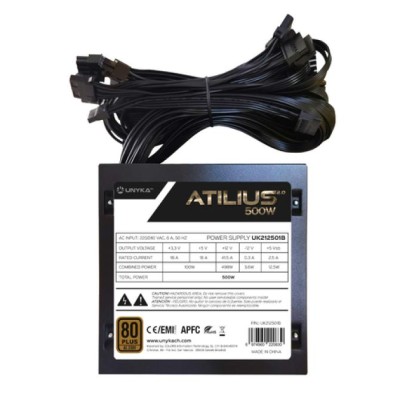 Unykach ATILIUS 2.0 BLACK 500W 80+ Bronze F.Alimentacón Ultra