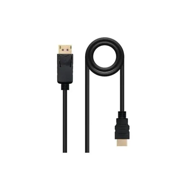 Cable Displayport Nanocable 10.15.4302/ Displayport Macho - HDMI Macho/ 2m/ Negro
