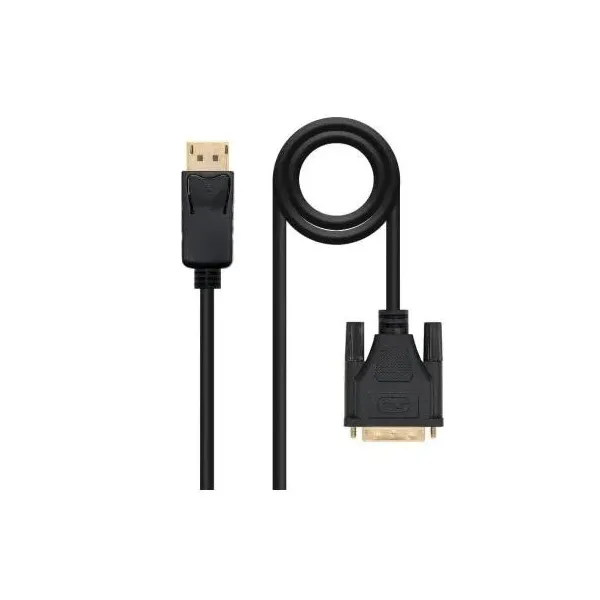 Cable Conversor Nanocable 10.15.4502/ Displayport Macho - DVI Macho/ 2m/ Negro