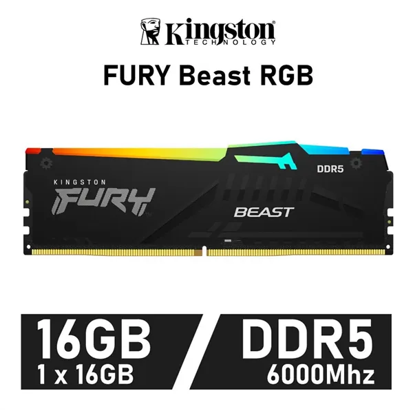 Kingston Fury Beast RGB 16GB DDR5 6000MHz DDR5 CL30 1.4v