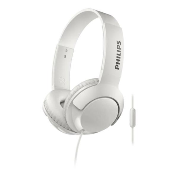 Auriculares Philips Shl3075wt/00 Con Cable Jack 3.5mm Microfono Integrado Sistema Bass+ Color Blanco