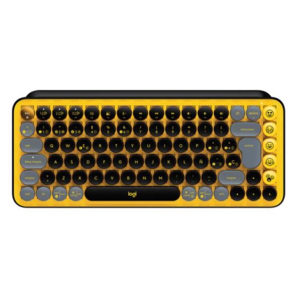 Teclado Mecanico Logitech Pop Keys Wireless Con Emojis Color Blast Yellow P/n:920-010728