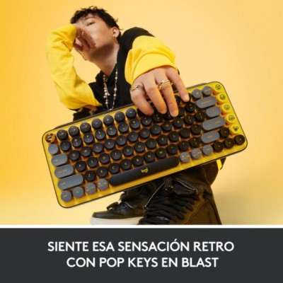 Teclado Mecanico Logitech Pop Keys Wireless Con Emojis Color