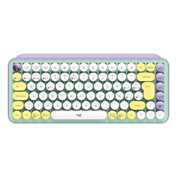 Teclado Mecanico Logitech Pop Keys Wireless Con Emojis Color Daydream Mint P/n:920-010729