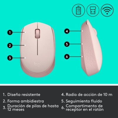 Mouse Logitech Wireless M171 Rosa P/n:910-006865