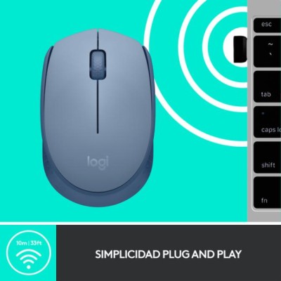 Mouse Logitech Wireless M171 Gris Azulado P/n: 910-006866