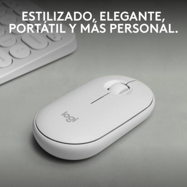 Mouse Logitech Wireless Y Bluetooth Pebble 2 M350s 4000 Dpi Ambidiestro Color Blanco