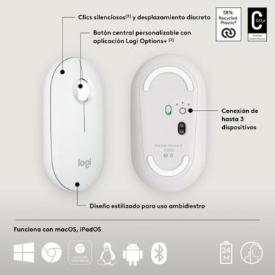 Mouse Logitech Wireless Y Bluetooth Pebble 2 M350s 4000 Dpi