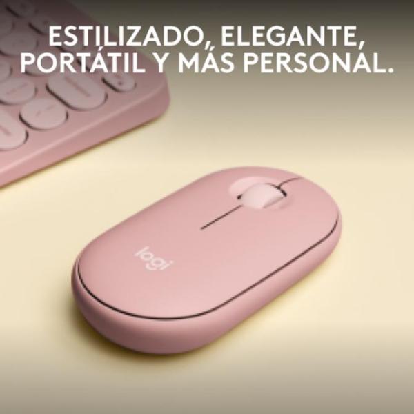 Mouse Logitech Wireless Y Bluetooth Pebble 2 M350s 4000 Dpi Ambidiestro Color Rosa 910-007014