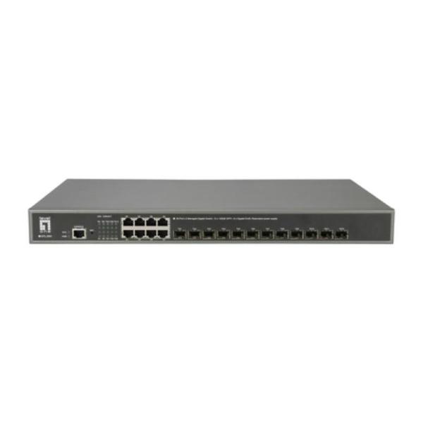 Switch Level One Gestionable L3 8p 10/100/1000 Sfp + 12p 10gbe Sfp+ Fuente Redundate