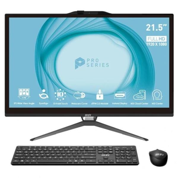 MSI Pro AP222T 13M-208ES Intel® Core™ i3 i3-13100 54,6 cm (21.5") 1920 x 1080 Pixeles Pantalla táctil PC todo en uno 8 GB DDR4-S