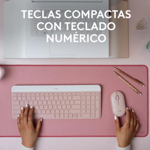 Teclado Logitech Mk470 Slim Combo Rosa P/n: 920-011317