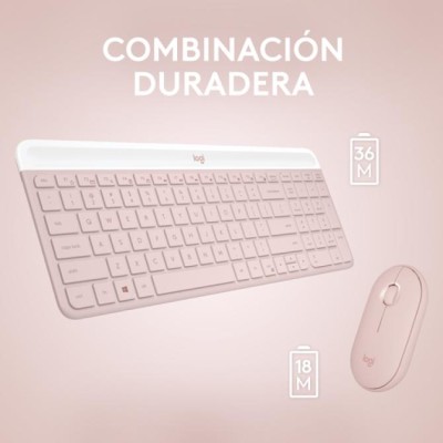 Teclado Logitech Mk470 Slim Combo Rosa P/n: 920-011317