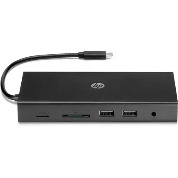 Docking USB Tipo-C HP Travel USB-C Multi Port Hub 4xUSB 1xUSB Tipo-C PD 1xHDMI 1xVGA 1xRJ45 1xLector Tarjetas SD/TF 1xJac