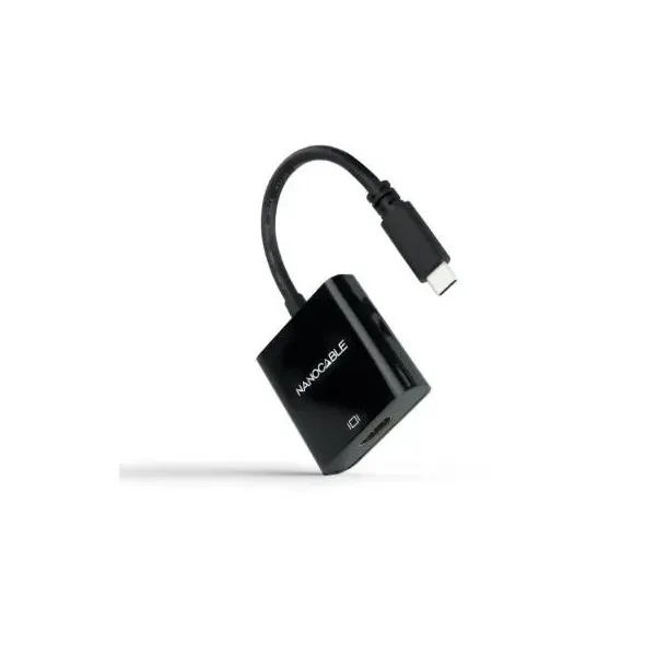 Conversor Nanocable 10.16.4102-BK/ USB Tipo-C Macho - HDMI Hembra/ 15cm/ Negro
