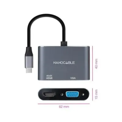 Conversor Nanocable 10.16.4303/ USB Tipo-C Macho/ HDMI Hembra -