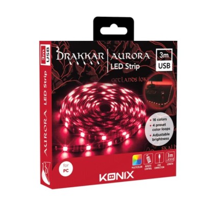 Tira Led Konix Drakkar Aurora 16 Colores 4 Presets Brillo