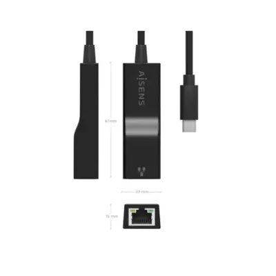 Adaptador USB 3.1 Aisens A106-0765/ USB-C Macho - RJ45 Hembra/
