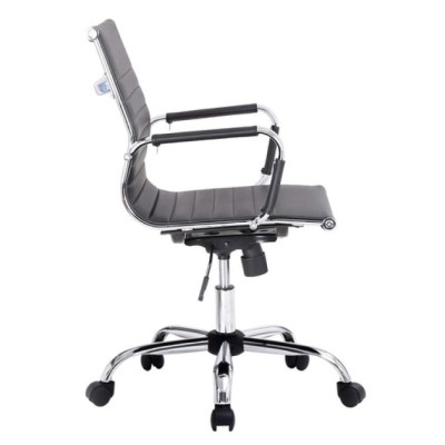 Silla De Oficina Equip Respaldo Medio Color Negro Recubrimiento