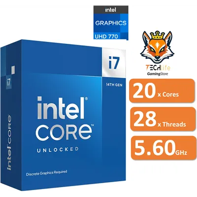 Intel Core i7-14700KF Unlocked 3.4/5.6 GHz con Intel UHD 770