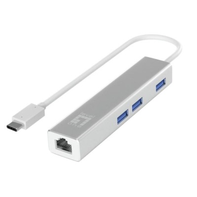 Adaptador Usb-c A Gigabit Ethernet Rj45 Level One Con Hub Usb