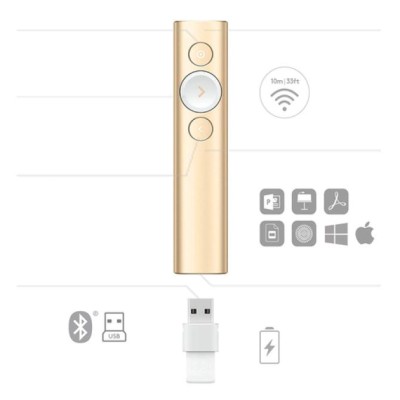 Presenter Logitech Spot Light Retail Color Gold Wireless