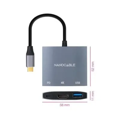 Conversor Nanocable 10.16.4306 USB Tipo-C/ HDMI 4K Hembra - USB