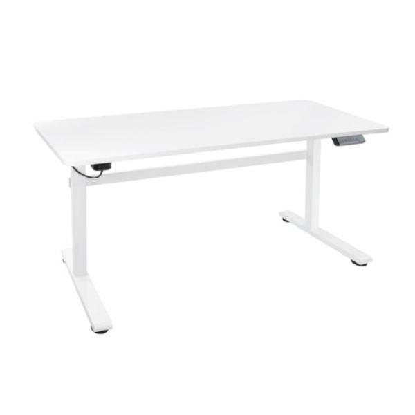 Mesa De Escritorio Motorizada Tooq Atlas White De Acero Y Tablero De Mdf 1400x600mm Alt. Reg.