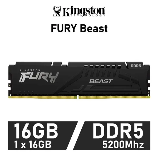 Kingston Fury Beast 16GB DDR5 5200MHz CL40 1.25v