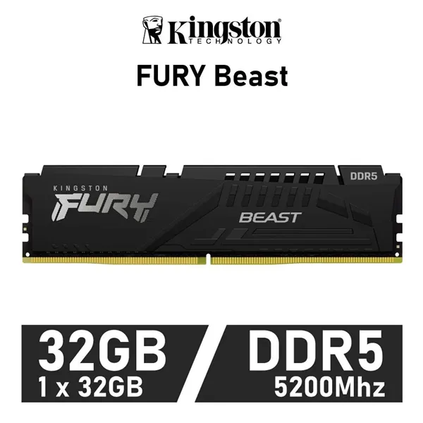 Kingston Fury Beast 32GB DDR5 5200MHz CL40 1.25v