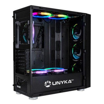 Caja Atx Semitorre Unykach Exagon Evo Argb Gaming Usb 3.1