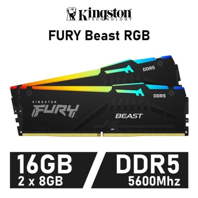 Kingston Fury Beast RGB KIT 16GB DDR5 5600MHz CL40 1.25v (2x8GB)