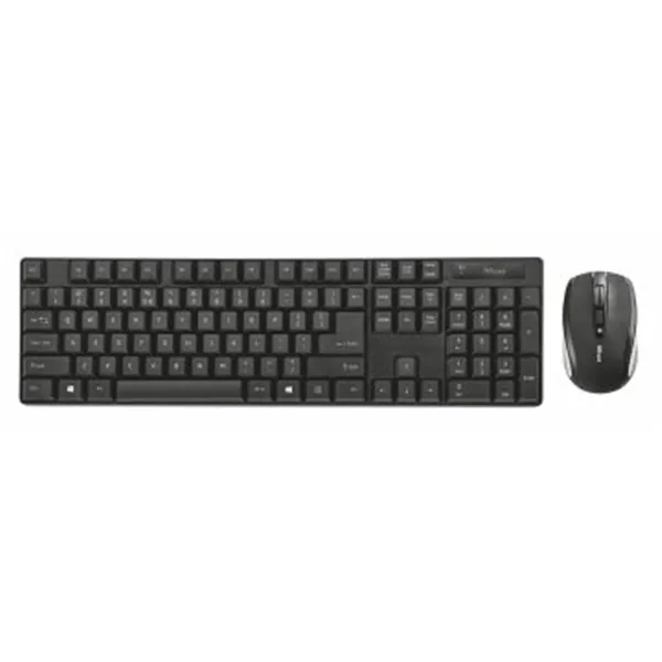 Pack Teclado Y Mouse Wireless Trust Ximo Nano Receptor Usb Mouse 3xbotones Negro Y Plata 21135