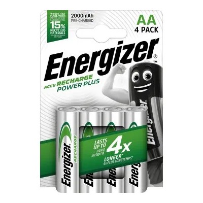 Pila Recargable Energizer Power Plus Hr6 2000mah Aa Pack 4