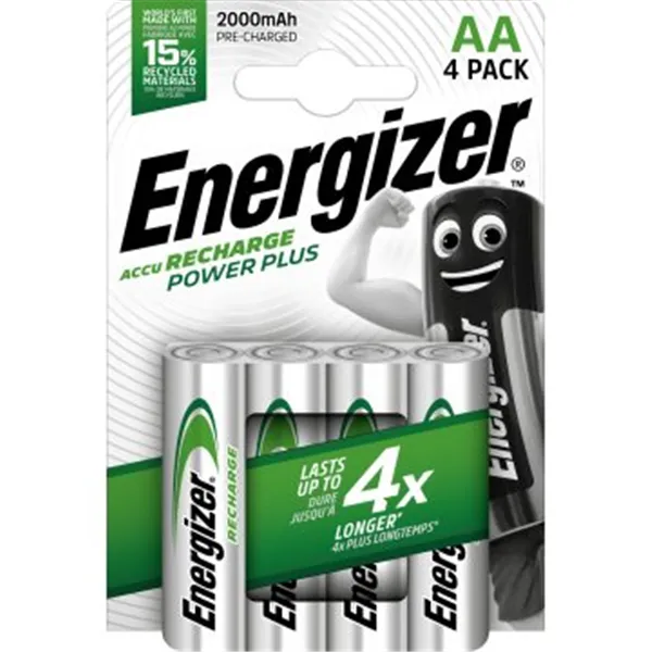 Pila Recargable Energizer Power Plus Hr6 2000mah Aa Pack 4 (ecotasas Incluidas)