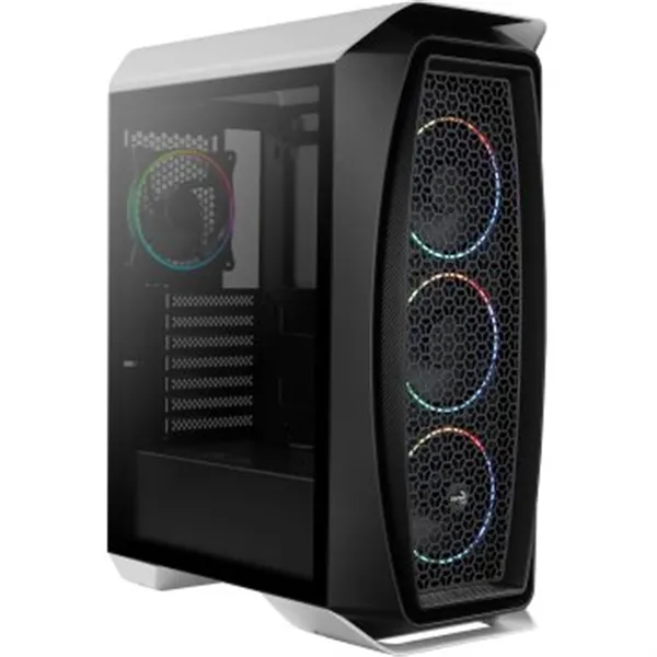 Caja Atx Semitorre Gaming Aerocool Aero One Eclipse White Lateral De Cristal Templado Sin Fuente De Alimentacion