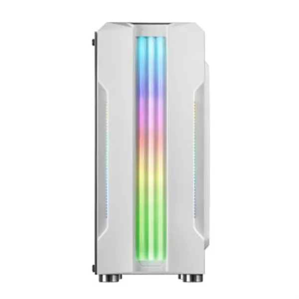 Caja Atx Semitorre Gaming Mars Gaming Mck White Frontal Con Triple Franja Led Rgb Y Ventilador Trase