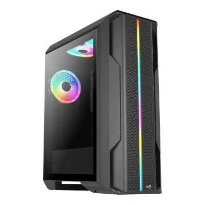 Caja Atx Semitorre Gaming Aerocool Splinter Black V1 Frontal