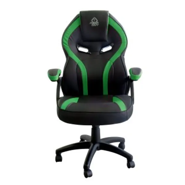 Silla Gamer Keep Out Xs200 Negra Con Detalle Verde Espuma De Alta Densidad Reposabrazos Fijos