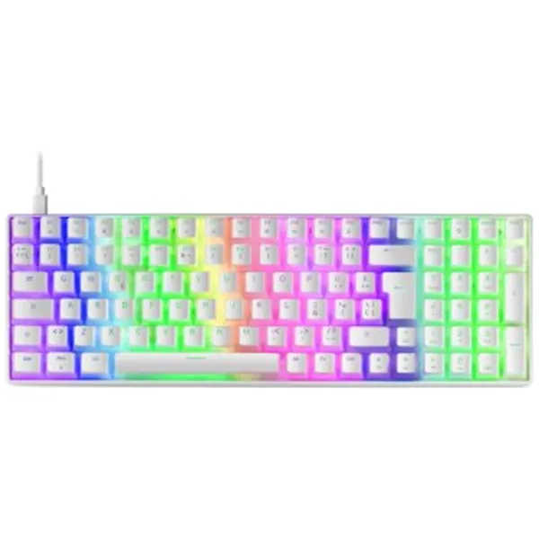 Teclado Mecanico Compacto Completo Pbt Mars Gaming Mkultra White Teclas Pbt Pudding Full Rgb Switch Rojo Otemu Sq