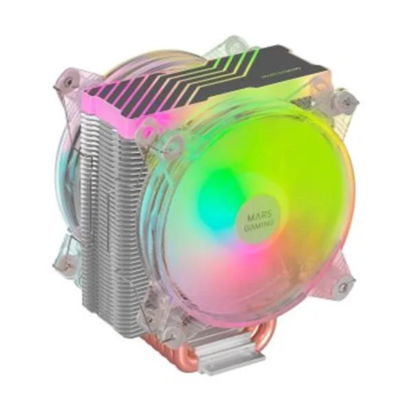 Ventilador Con Disipador Para Cpu Mars Gaming Mcpu66 Iluminacion Triple Argb 6 Heatpipes Disipador D