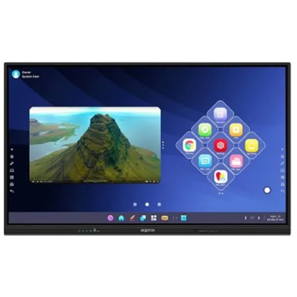 Pantalla Interactiva 65" Approx Apptsm65+ Hdmi Hasta 4 Dispositivos Screen Mirror Uhd 4k Android 11 Integrado Wifi Bluetooth