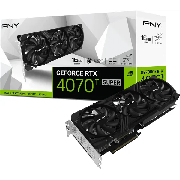 PNY GeForce RTX 4070 Ti SUPER 16GB Verto Overclocked Triple Fan GDDR6X