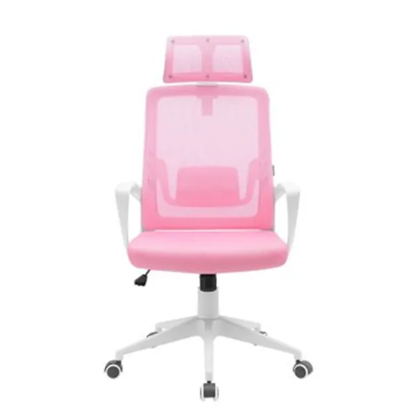 Silla Ergonomica Mars Gaming Mgcergolitewpk Rosa Con Detalles En Blanco Respaldo En Malla Transpirab