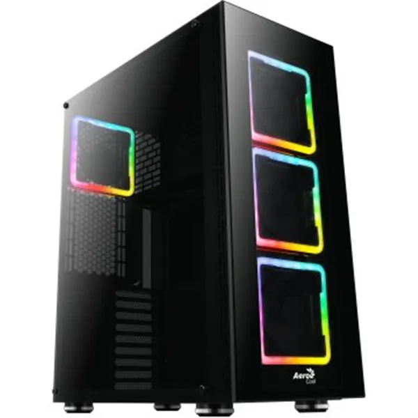 Caja E-atx Torre Gaming Aerocool Tor Pro Frontal Con 3 Ventiladores Edge Rbg Con Control Remoto Late