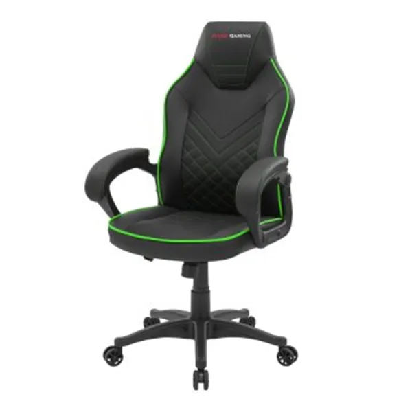 Silla Gamer Mars Gaming Mgcx One Negra Con Detalle Linea Verde Transpirable Air-tech Pro Piston Clase 4 Ruedas Xl 65mm