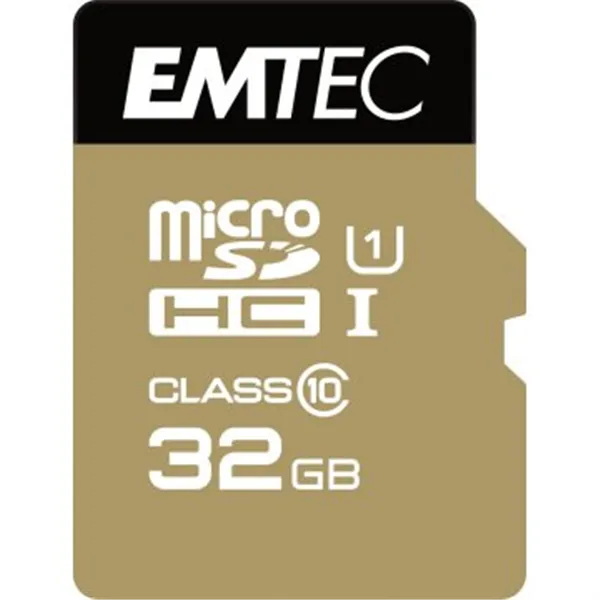 Memoria Sd Micro 32gb Emtec Elite Gold 85mb/s Sd + Adapter Class 10 Uhs1 U1 Ecmsdm32ghc10gp